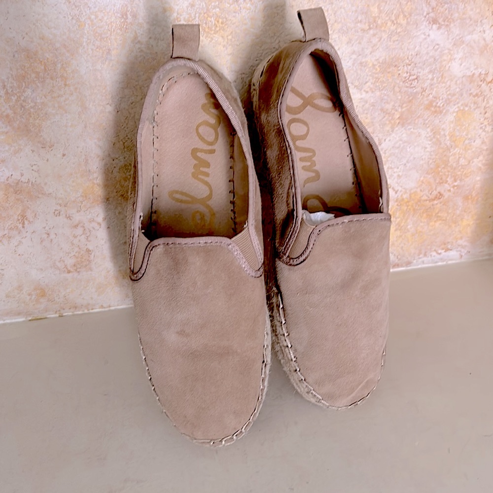 Sam Edelman Women SlipOn Espadrille Shoes Coastal Beach Flats Tan 9.5 Suede - Picture 2 of 10